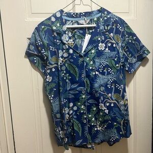 Rifle paper co x the company store poplin peacock pajama set